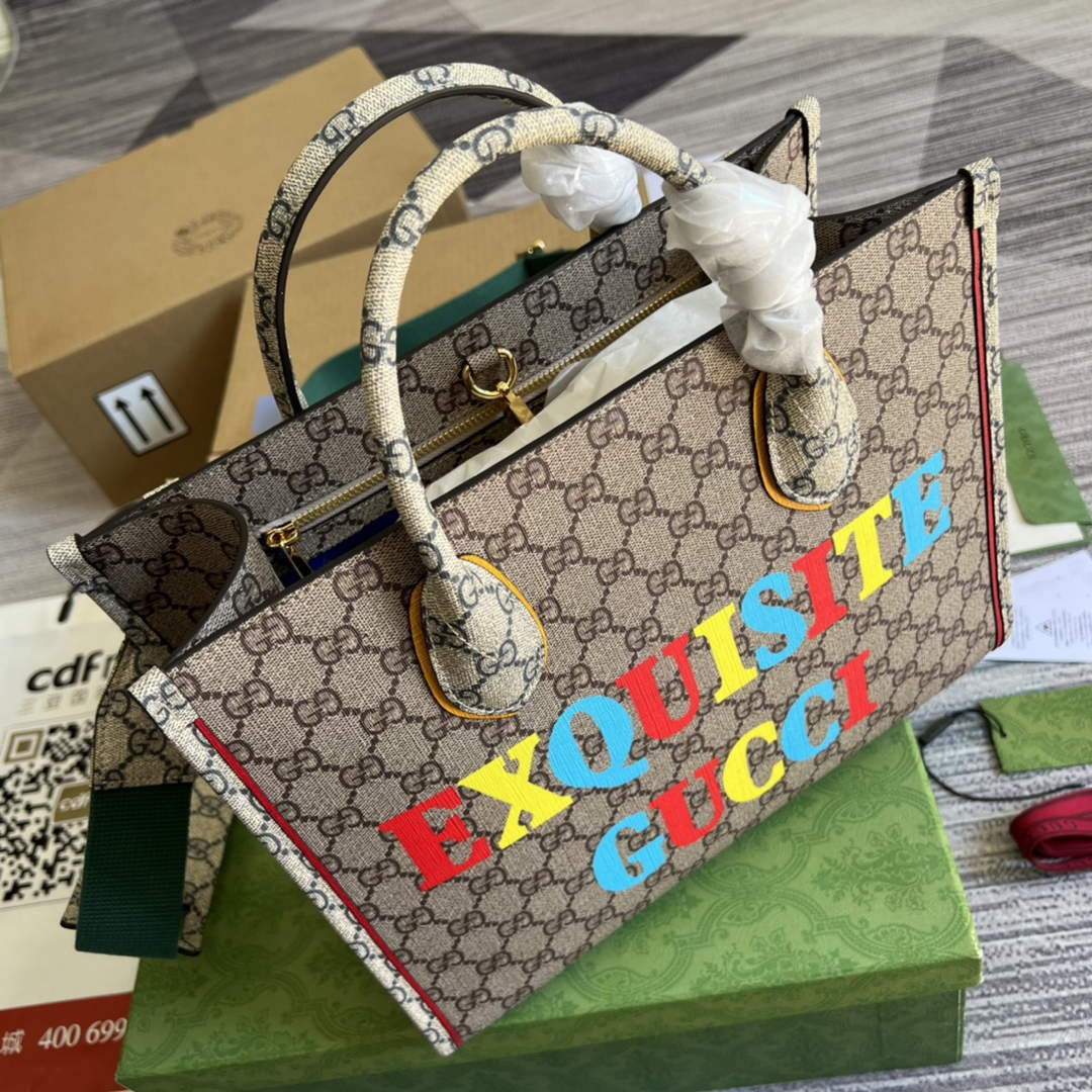 Gucci 680956 Exquisite Gucci Small Tote Bag Beige - Default Title - View 8