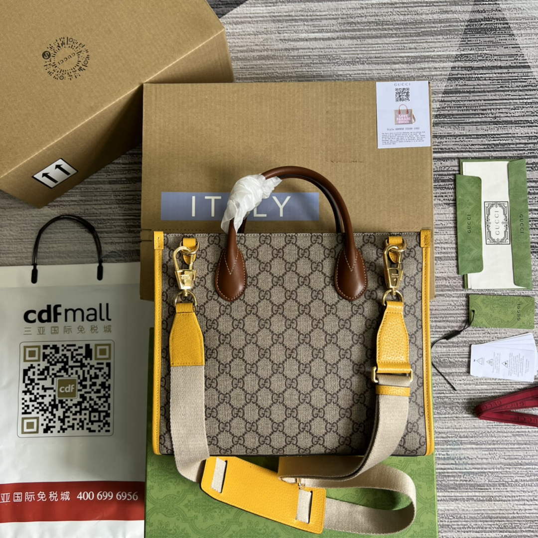 Gucci 680956 Exquisite Gucci Small Tote Bag Yellow - Default Title - View 2