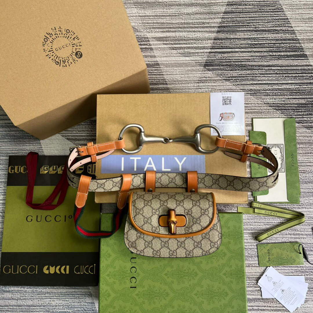 Gucci 681137 Gucci Bamboo 1947 mini belt bag Brown - Default Title - View 1