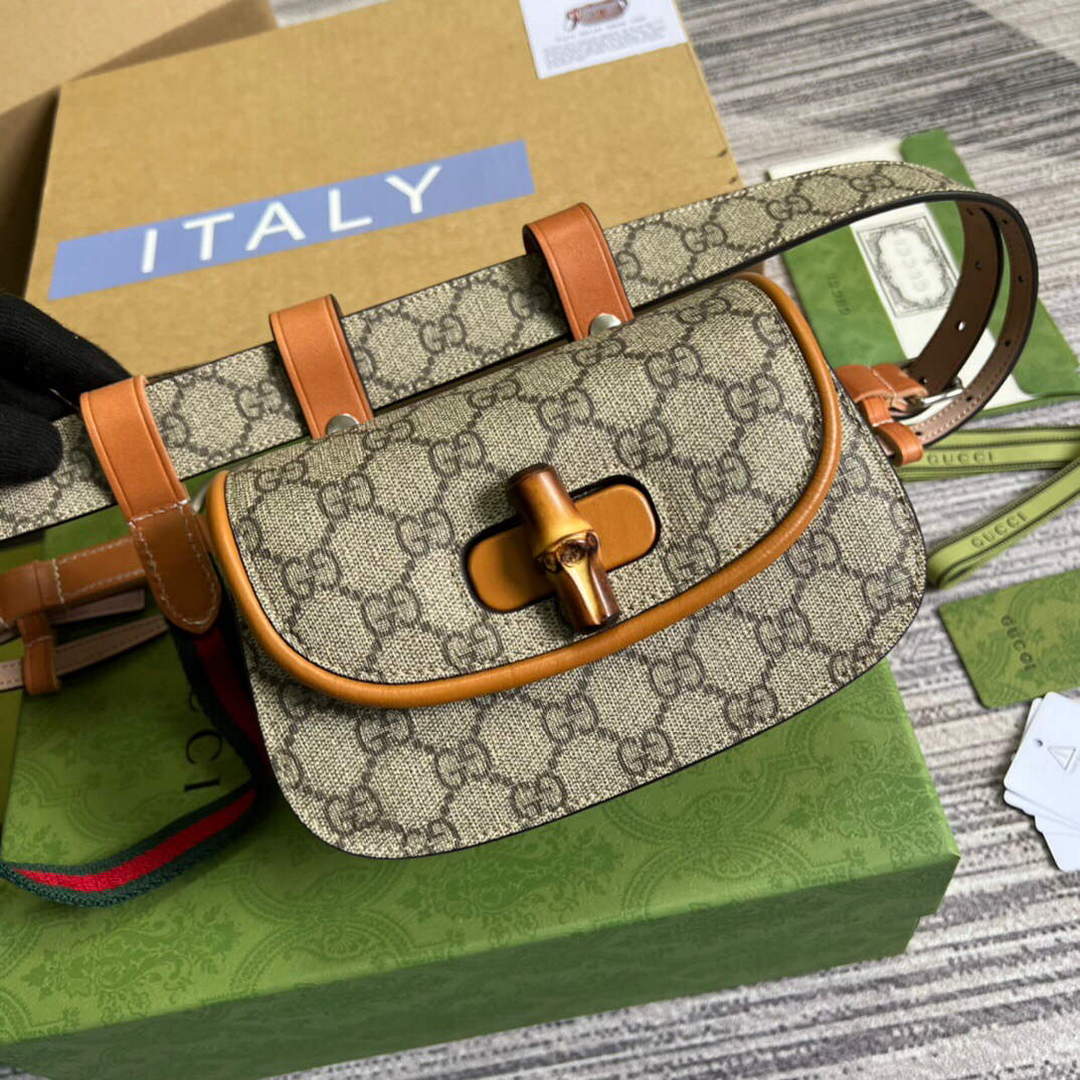 Gucci 681137 Gucci Bamboo 1947 mini belt bag Brown