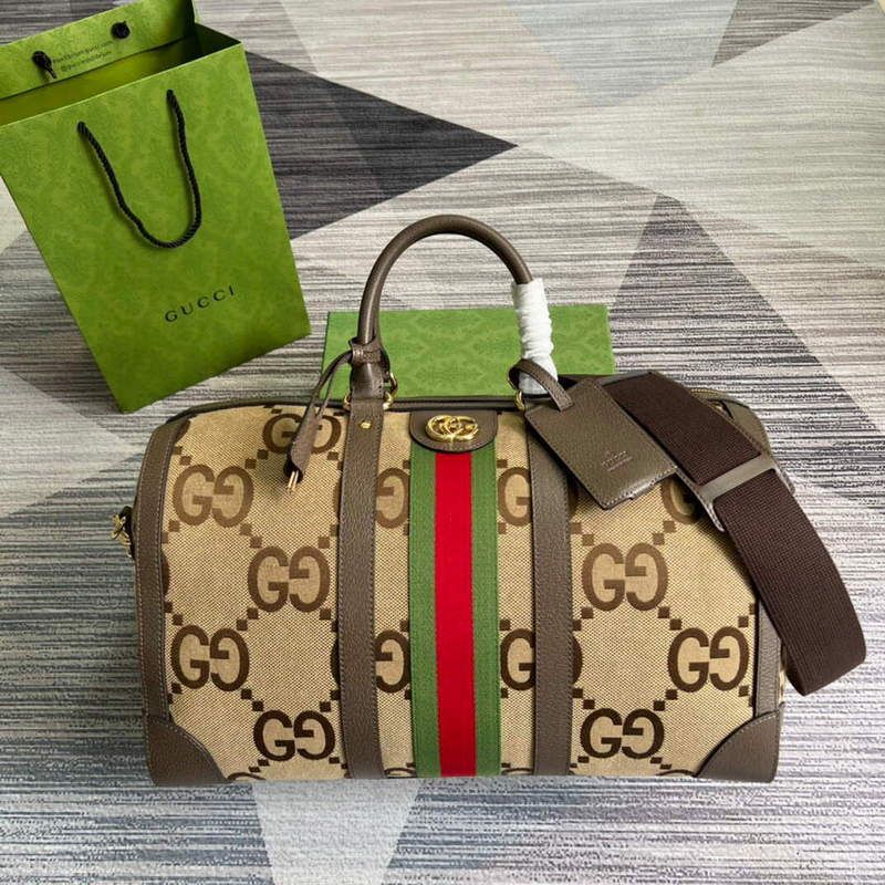 Gucci 681295 Jumbo GG medium duffle bag Brown - Default Title - View 1