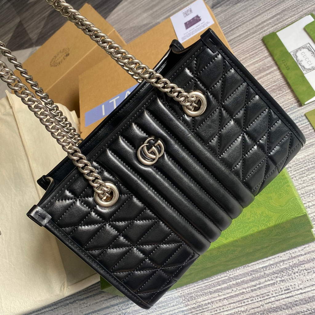 Gucci 681483 GG Marmont small tote bag Black