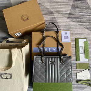 Gucci 681483 GG Marmont small tote bag Grey - Default Title - View 1