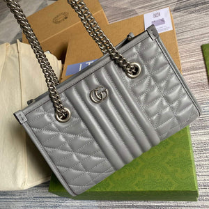 Gucci 681483 GG Marmont small tote bag Grey - Default Title - View 5