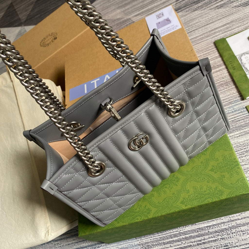 Gucci 681483 GG Marmont small tote bag Grey