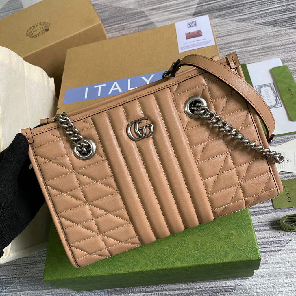 Gucci 681483 GG Marmont small tote bag Apricot
