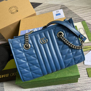 Gucci 681483 GG Marmont small tote bag Blue - Default Title - View 3