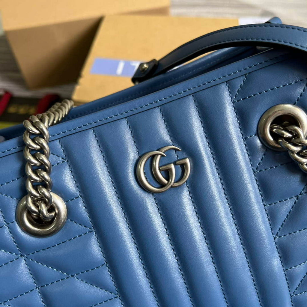 Gucci 681483 GG Marmont small tote bag Blue