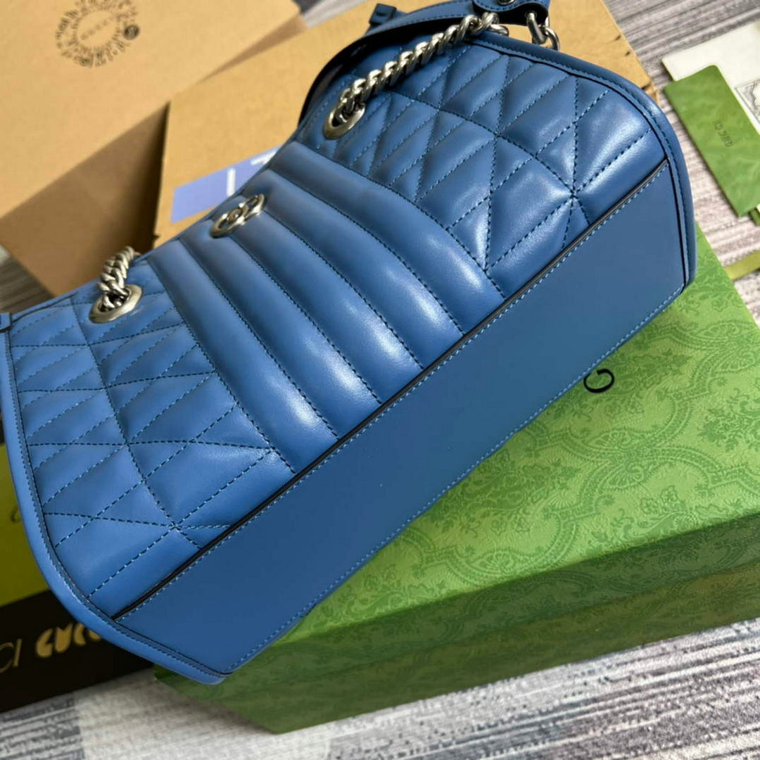 Gucci 681483 GG Marmont small tote bag Blue - Default Title - View 5