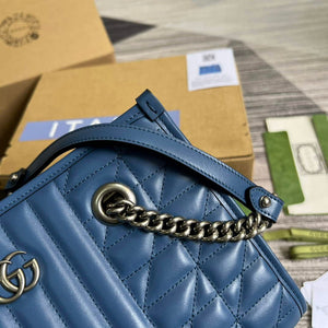 Gucci 681483 GG Marmont small tote bag Blue - Default Title - View 6