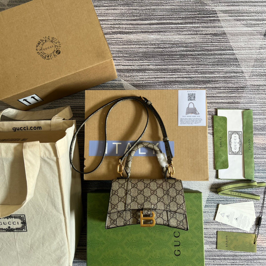 Gucci 681695 The Hacker Project Mini Hourglass bag Beige and ebony - Default Title - View 1