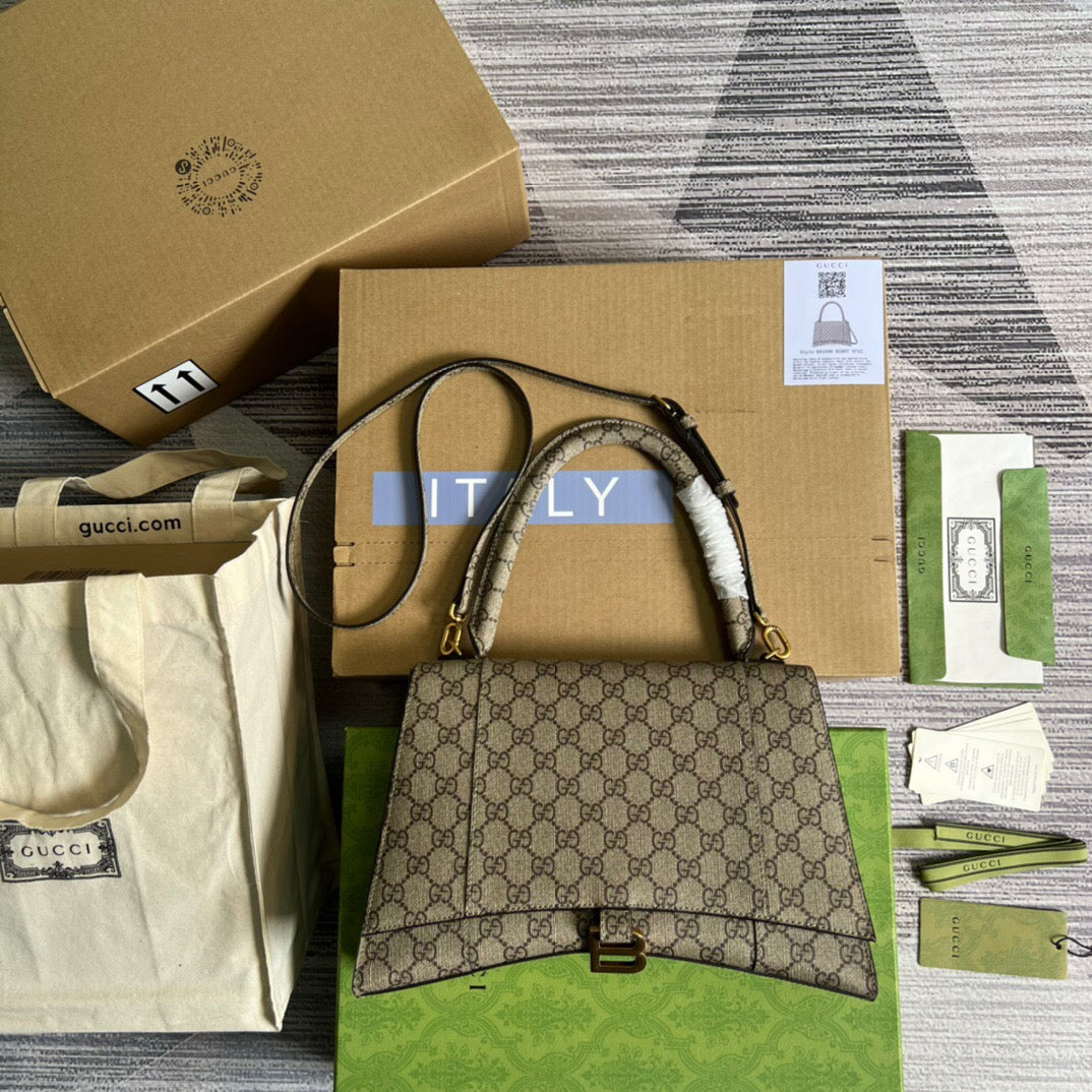 Gucci 681696 The Hacker Project Medium Hourglass bag Beige and ebony - Default Title - View 1