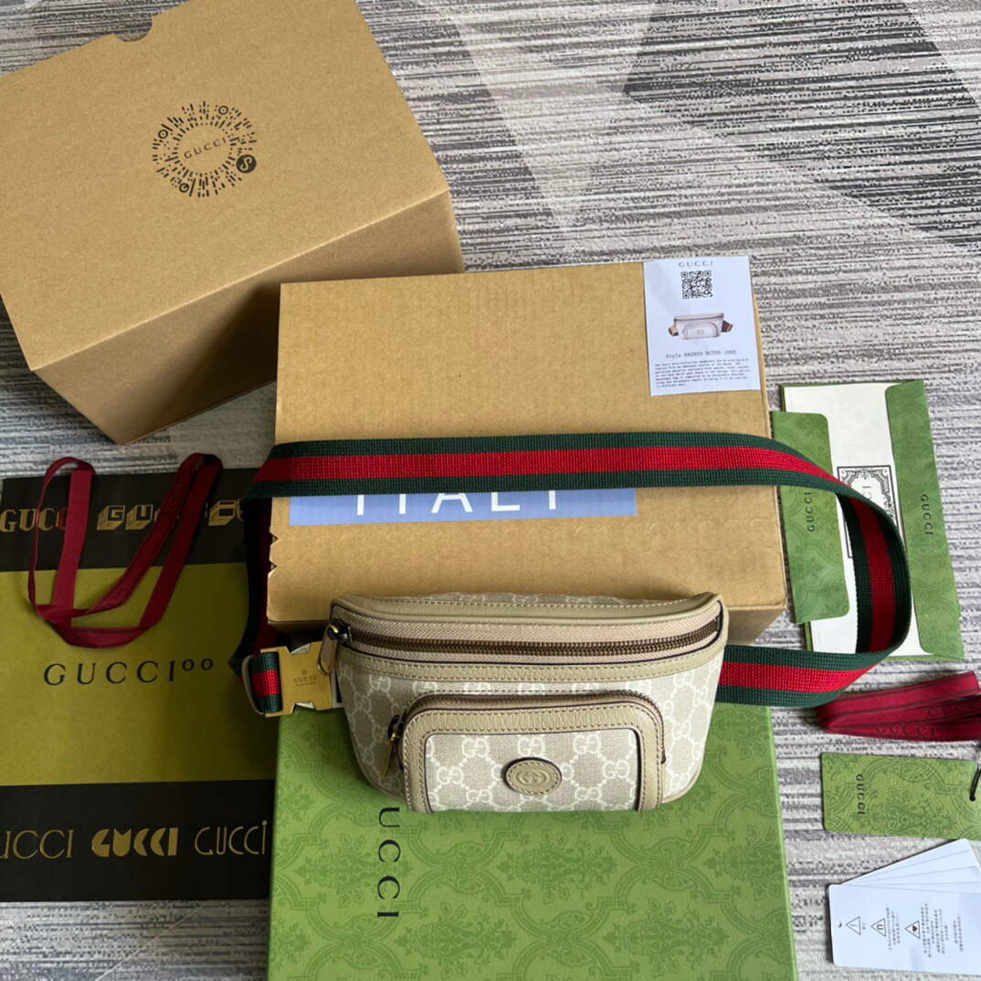 Gucci 682933 Belt bag with Interlocking G Beige and white - Default Title - View 2