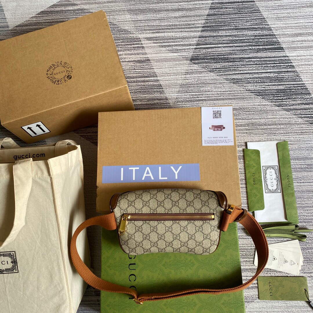 Gucci 682933 Belt bag with Interlocking G Beige and ebony