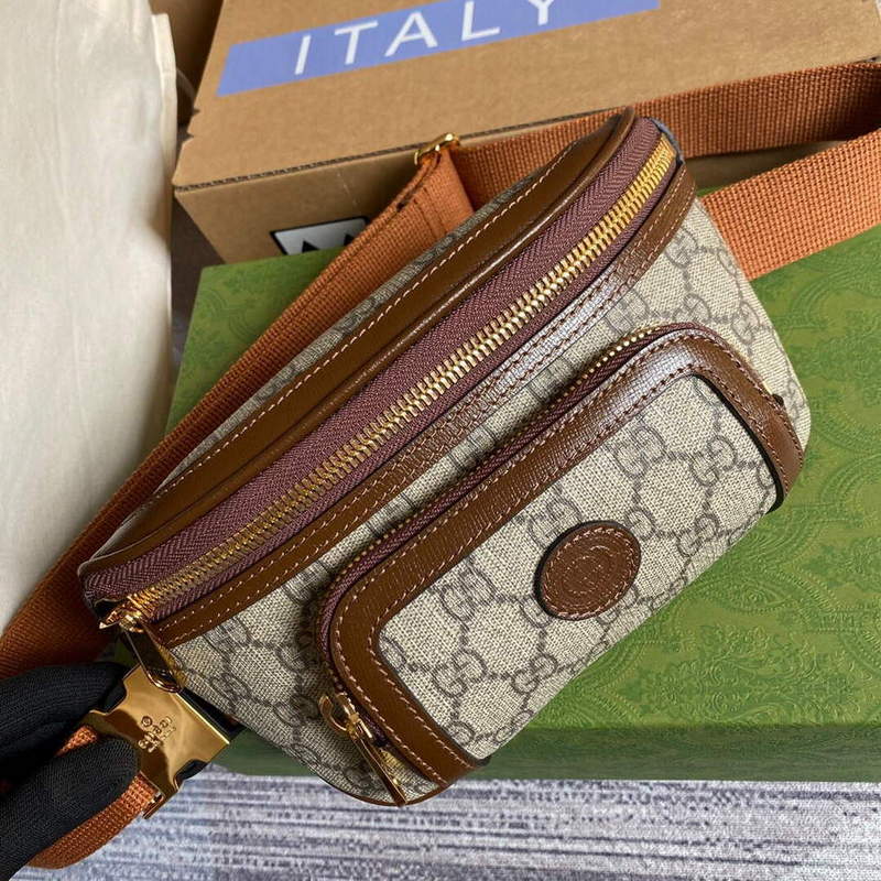 Gucci 682933 Belt bag with Interlocking G Beige and ebony - Default Title - View 1