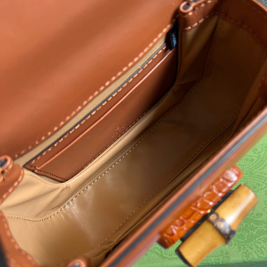 Gucci 686864 Gucci Bamboo 1947 Mini Top Handle Bag Brown - Default Title - View 9