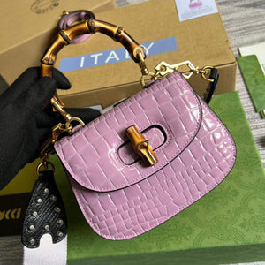Gucci 686864 Gucci Bamboo 1947 Mini Top Handle Bag Pink - Default Title - View 1