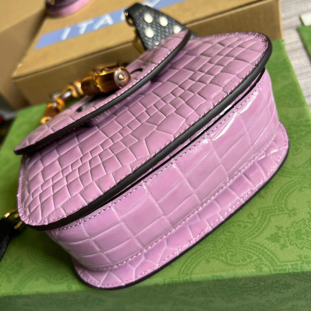 Gucci 686864 Gucci Bamboo 1947 Mini Top Handle Bag Pink