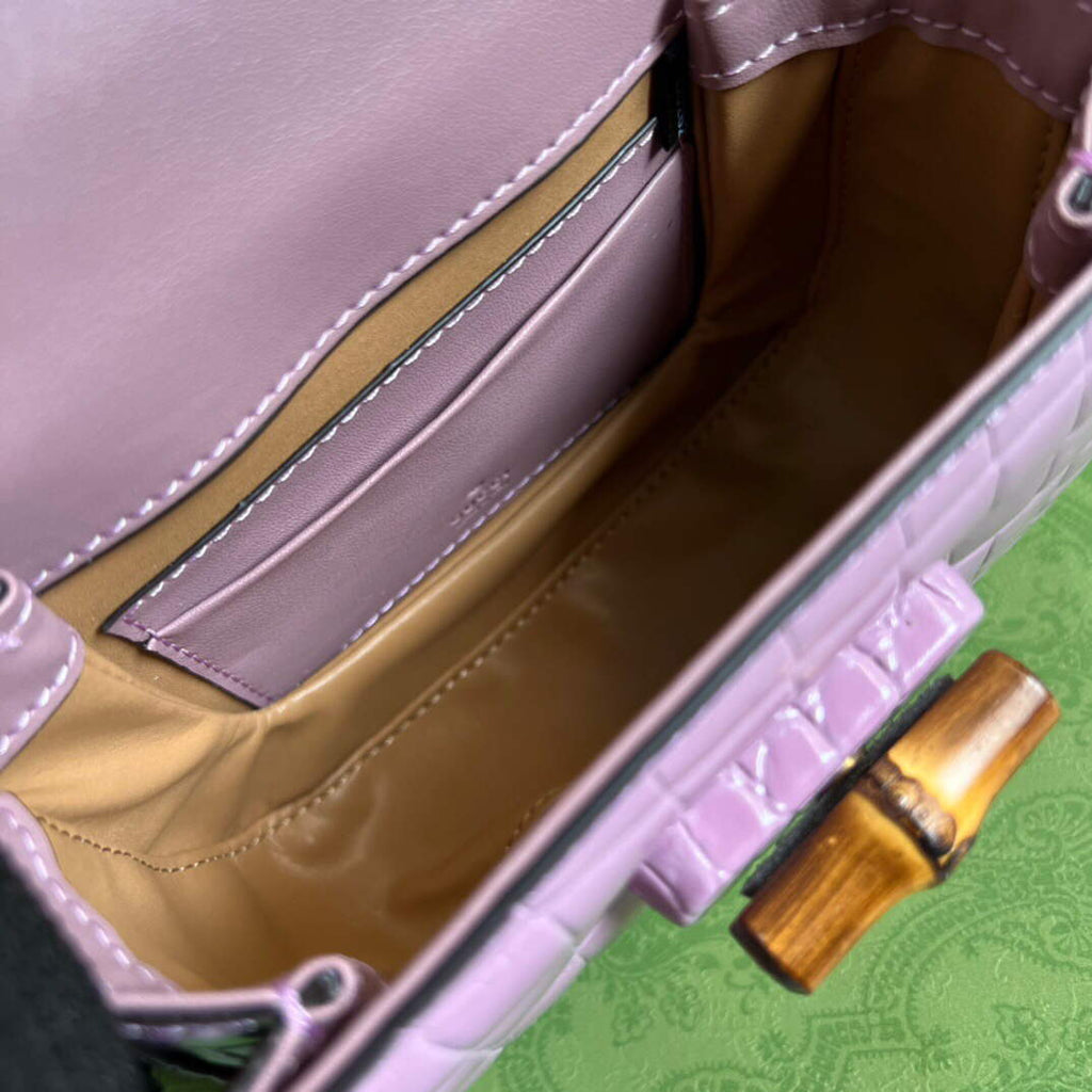 Gucci 686864 Gucci Bamboo 1947 Mini Top Handle Bag Pink