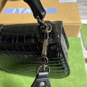 Gucci 686864 Gucci Bamboo 1947 Mini Top Handle Bag Black - Default Title - View 5