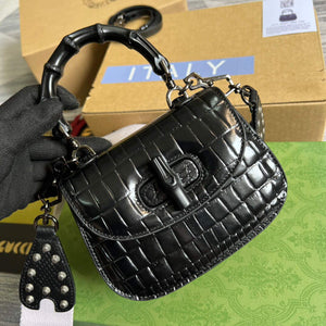 Gucci 686864 Gucci Bamboo 1947 Mini Top Handle Bag Black - Default Title - View 1
