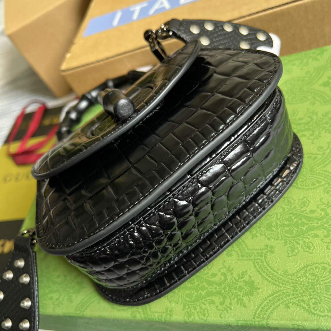 Gucci 686864 Gucci Bamboo 1947 Mini Top Handle Bag Black