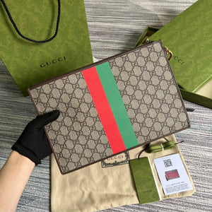 Gucci ?688378 Gucci Tiger pouch Bag Brown Print Logo - Default Title - View 3
