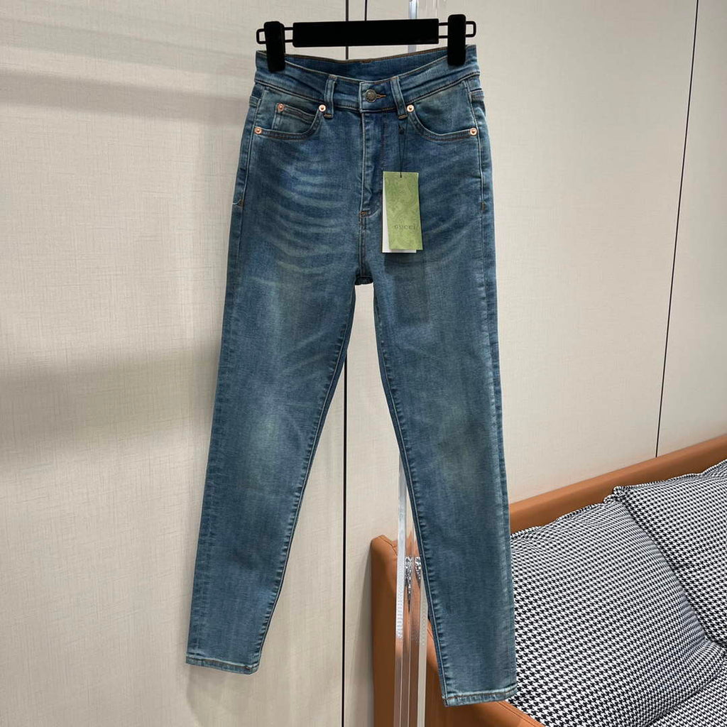 Gucci 691895 Women's Denim Pant With Horsebit G66850