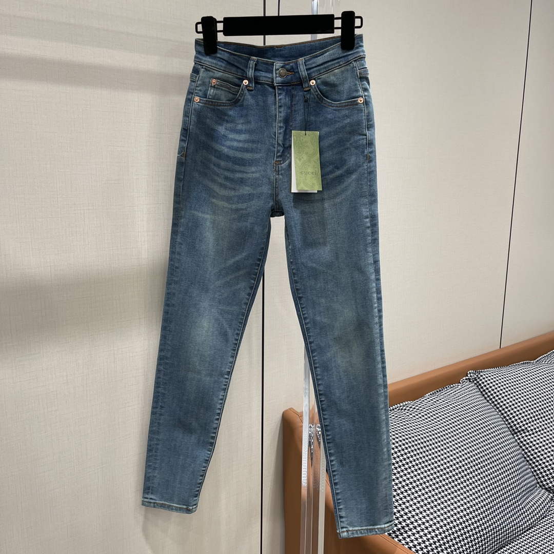 Gucci 691895 Women's Denim Pant With Horsebit G66850