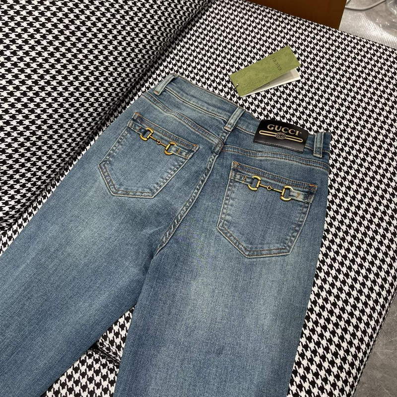 Gucci 691895 Women's Denim Pant With Horsebit G66850