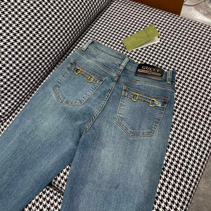 Gucci 691895 Women's Denim Pant With Horsebit G66850 - S - View 6