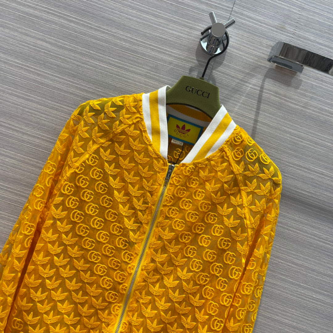 Gucci 693450 adidas x Gucci GG tulle Jacket for women yellow - S - View 2