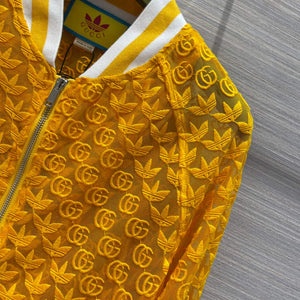 Gucci 693450 adidas x Gucci GG tulle Jacket for women yellow - S - View 3