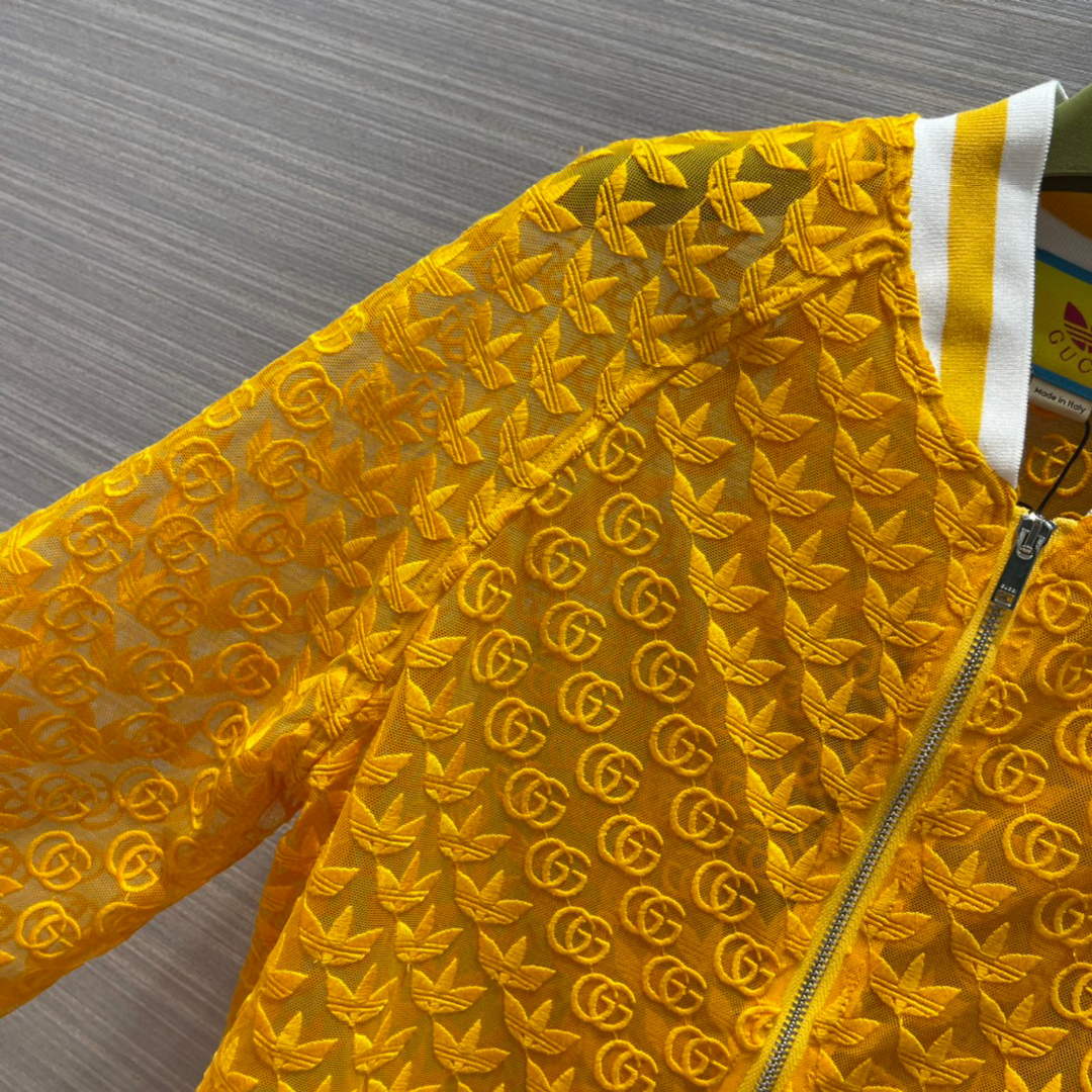 Gucci 693450 adidas x Gucci GG tulle Jacket for women yellow