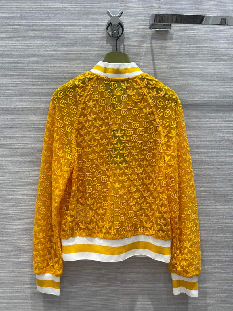 Gucci 693450 adidas x Gucci GG tulle Jacket for women yellow - S - View 9