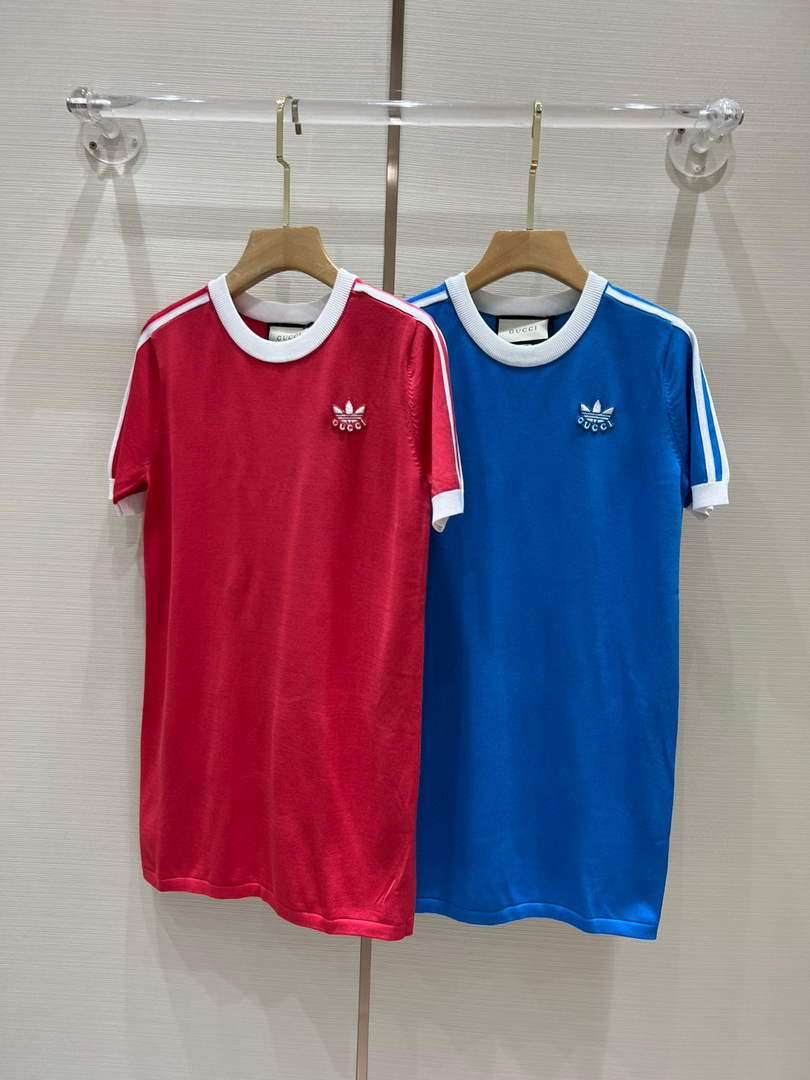 Gucci 693537 adidas x Gucci T-shirt dress for women Red - S - View 1