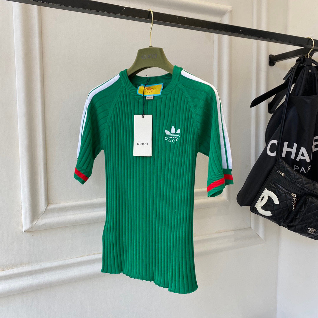 Gucci 693638 adidas x Gucci cropped T-shirt for women green - S - View 2