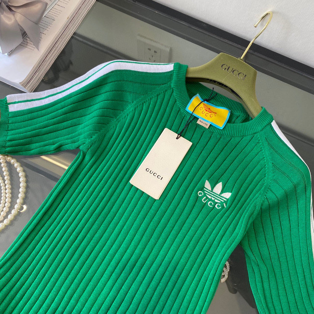 Gucci 693638 adidas x Gucci cropped T-shirt for women green