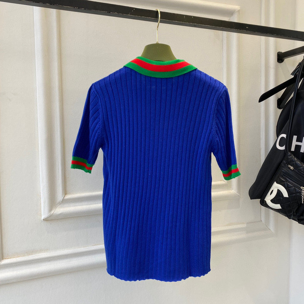 Gucci 693639 adidas x Gucci cropped T-shirt for women Blue