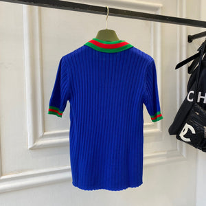Gucci 693639 adidas x Gucci cropped T-shirt for women Blue - S - View 2