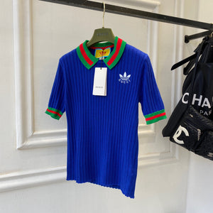 Gucci 693639 adidas x Gucci cropped T-shirt for women Blue - S - View 3
