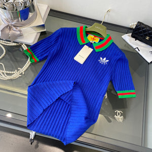 Gucci 693639 adidas x Gucci cropped T-shirt for women Blue - S - View 5