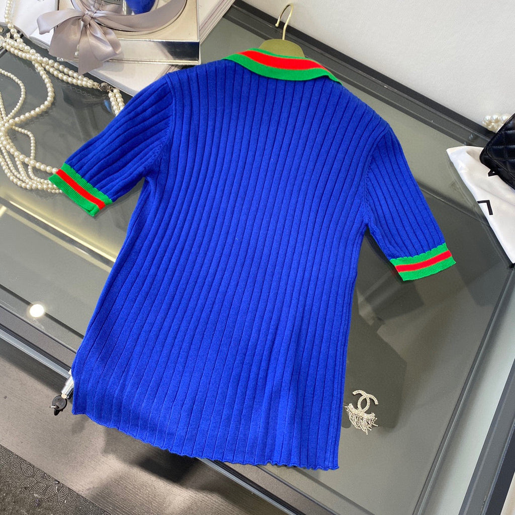 Gucci 693639 adidas x Gucci cropped T-shirt for women Blue