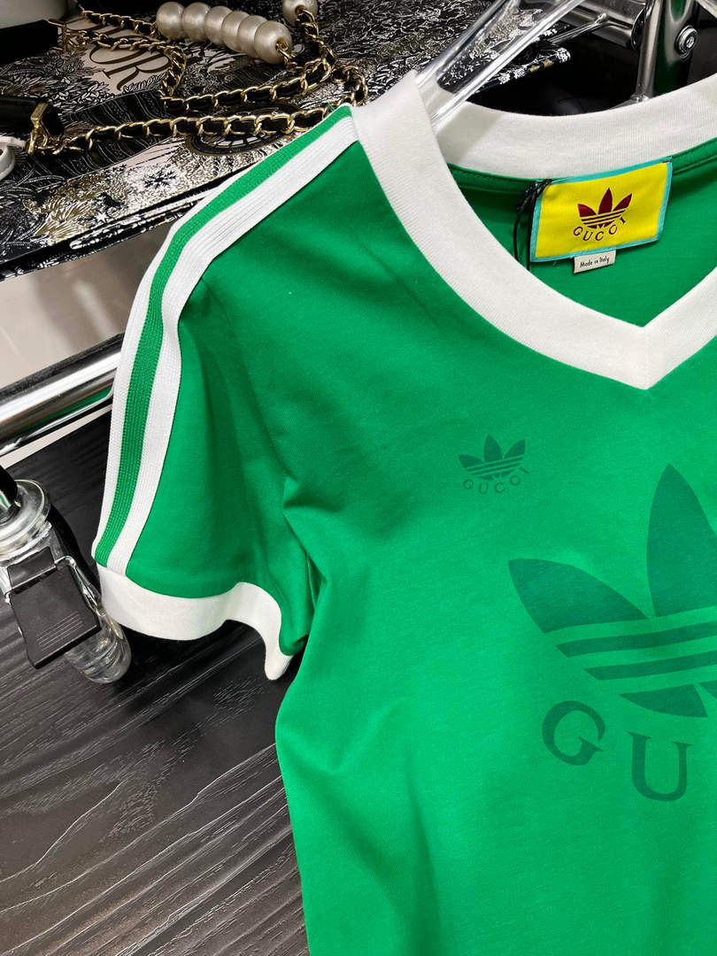 Gucci 693640 X adidas x Gucci cropped T-shirt for women Green