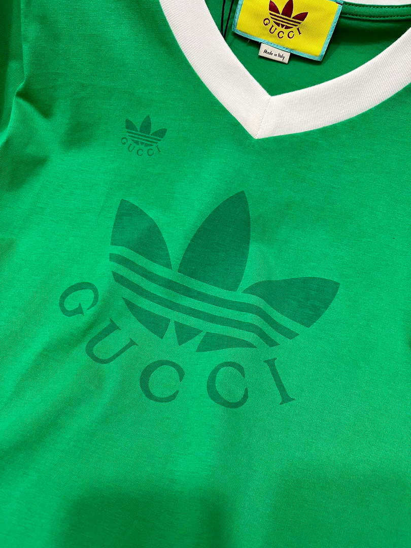 Gucci 693640 X adidas x Gucci cropped T-shirt for women Green