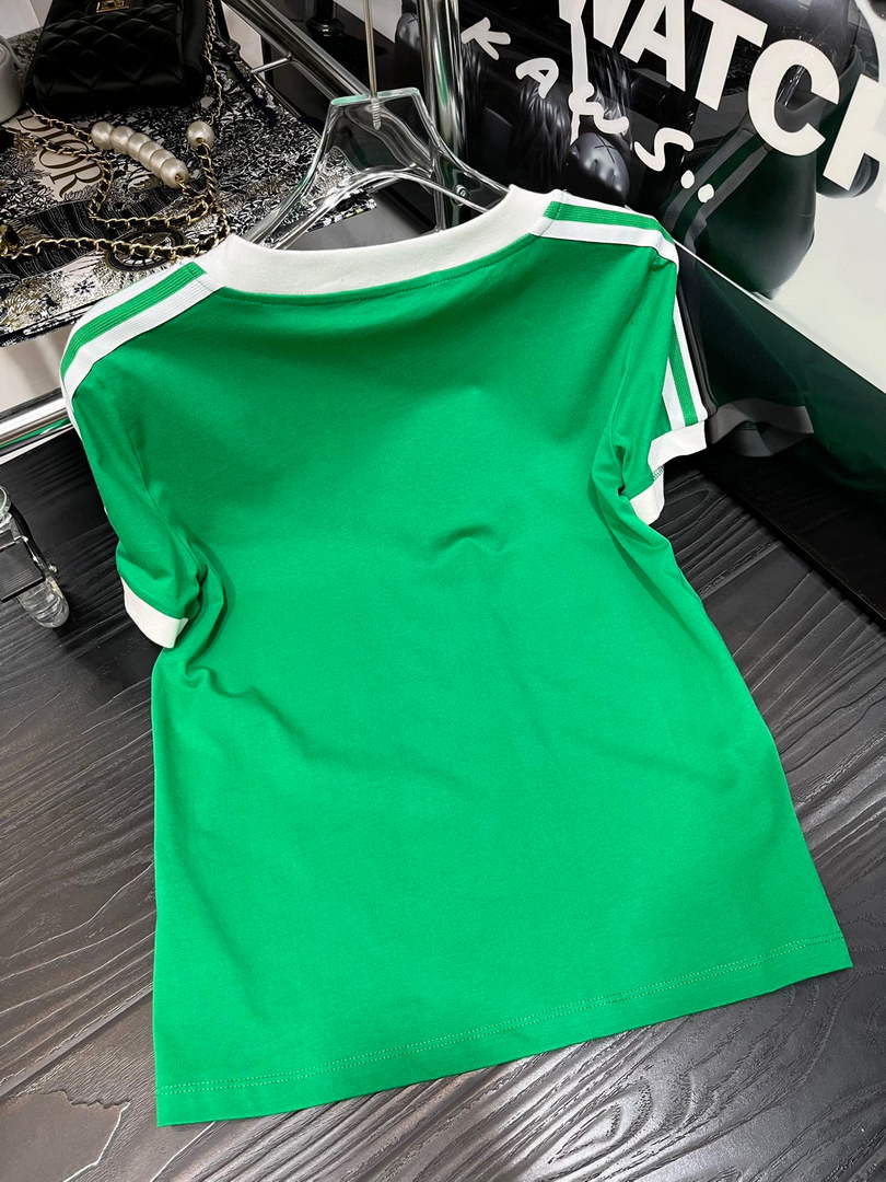 Gucci 693640 X adidas x Gucci cropped T-shirt for women Green - S - View 5
