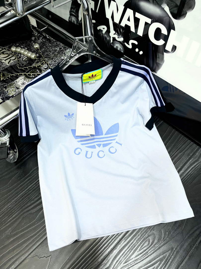 Gucci 693640 adidas x Gucci cropped T-shirt for women white - S - View 1