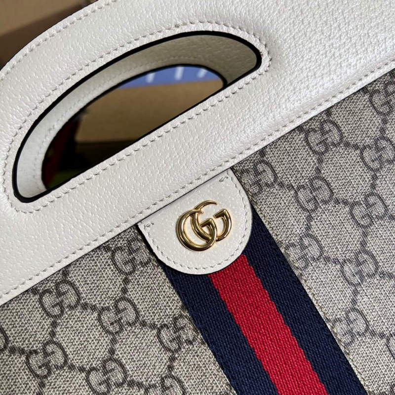 Gucci 693724 Ophidia Small Tote With Web White
