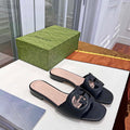 Gucci 694451 Women's Interlocking G cut-out slide sandal Black - 35 - View 1