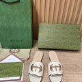 Gucci 694451 Women's Interlocking G cut-out slide sandal G66754 - 34 - View 1